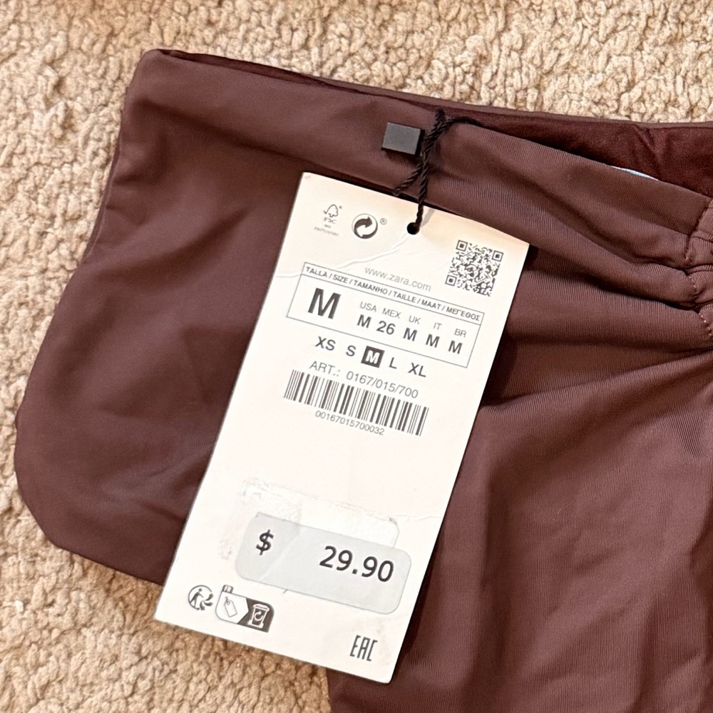Zara Chocolate Bikini Set (Top size Large, Bottom size medium)